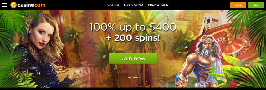 Casino.com Bonus bez depozytu